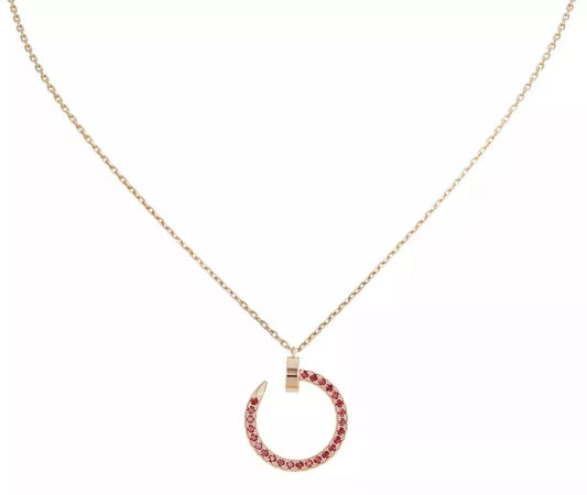 [⭐Novea]JUSTE NECKLACE GOLD RED DIAMONDS