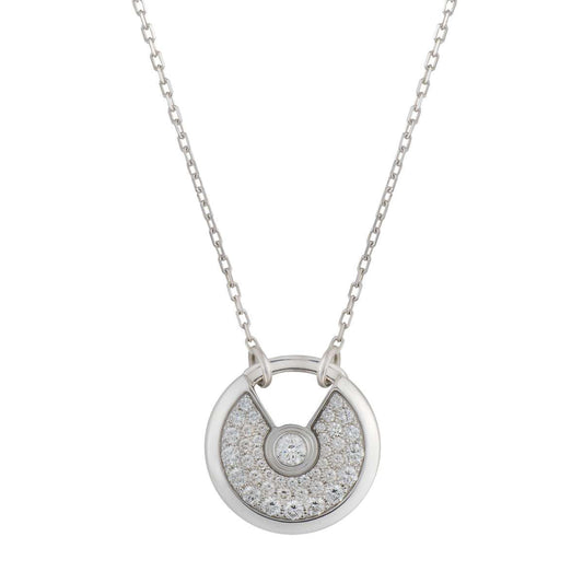[⭐Novea]AMULETTE SILVER FULL DIAMOND NECKLACE