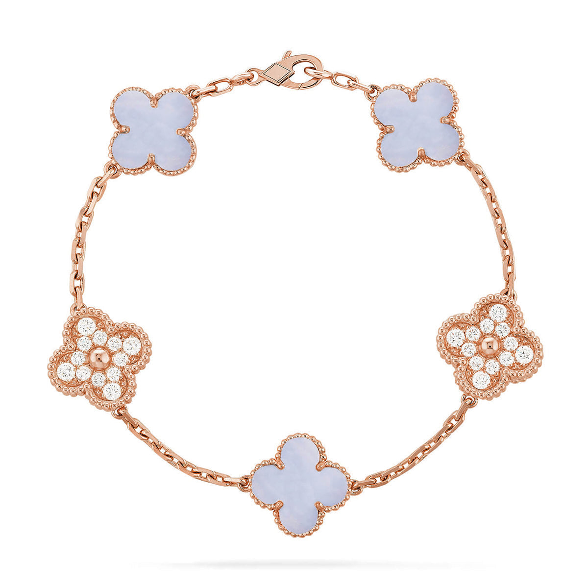 [⭐Novea] CLOVER 5 MOTIF PURPLE CHALCEDONY BRACELET COLLECTION