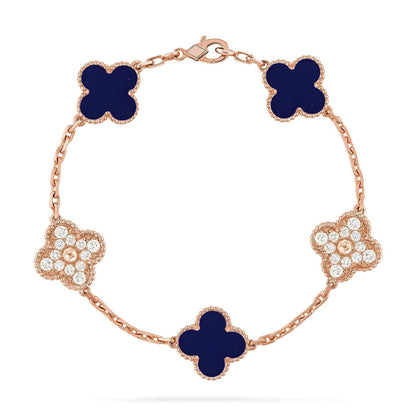 [⭐Novea]CLOVER 5 MOTIF LAPIS LAZULI BRACELET COLLECTION