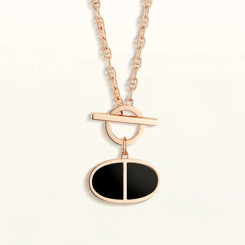 [⭐Novea]CHAINE VERSO BLACK CERAMIC NECKLACE