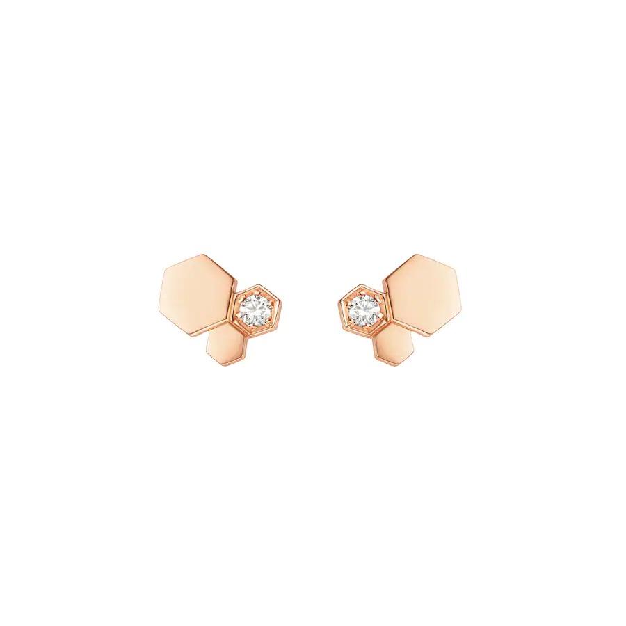 [⭐Novea]BEE LOVE PINK GOLD DIAMOND EARRINGS