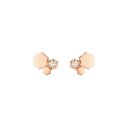 [⭐Novea]BEE LOVE PINK GOLD DIAMOND EARRINGS