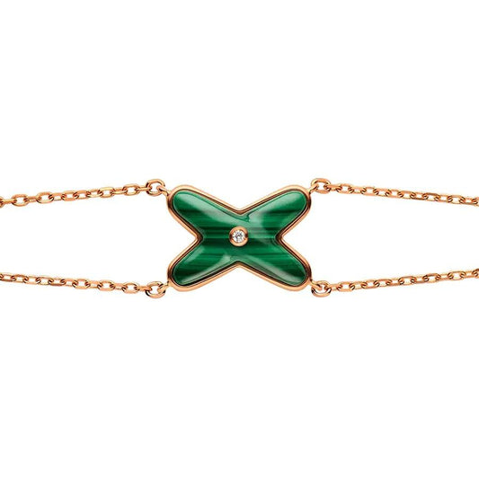 [⭐Novea]JEUX BRACELET MALACHITE PINK GOLD 1 DIAMOND