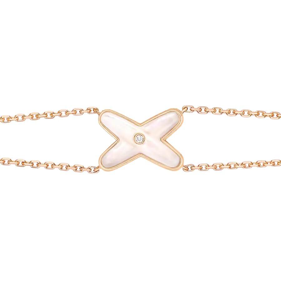 [⭐Novea]JEUX BRACELET WHITE MOP PINK GOLD 1 DIAMOND