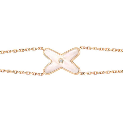 [⭐Novea]JEUX BRACELET WHITE MOP PINK GOLD 1 DIAMOND