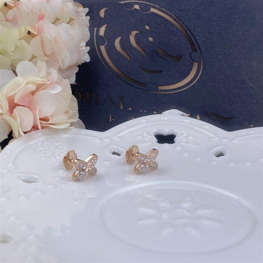 [⭐Novea]JEUX DE PINK GOLD DIAMOND EARRINGS