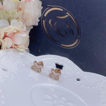[⭐Novea]JEUX DE PINK GOLD DIAMOND EARRINGS