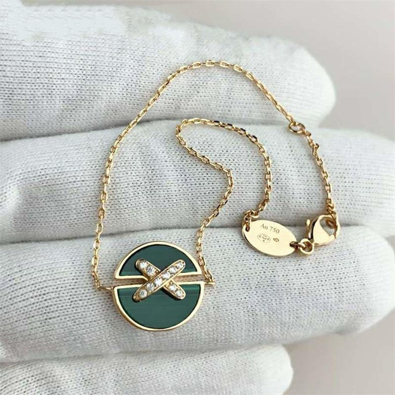 [⭐Novea]JEUX DE BRACELET MALACHITE PINK GOLD DIAMONDS