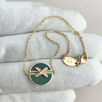 [⭐Novea]JEUX DE BRACELET MALACHITE PINK GOLD DIAMONDS