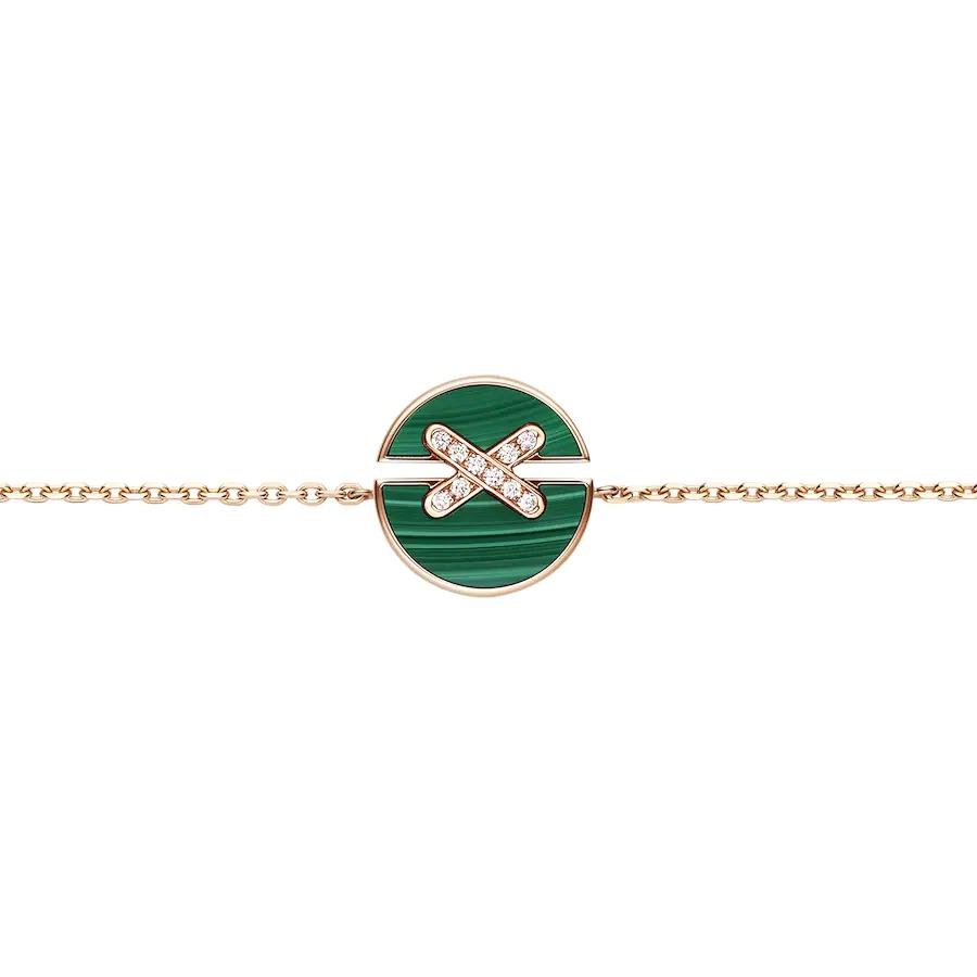 [⭐Novea]JEUX DE BRACELET MALACHITE PINK GOLD DIAMONDS