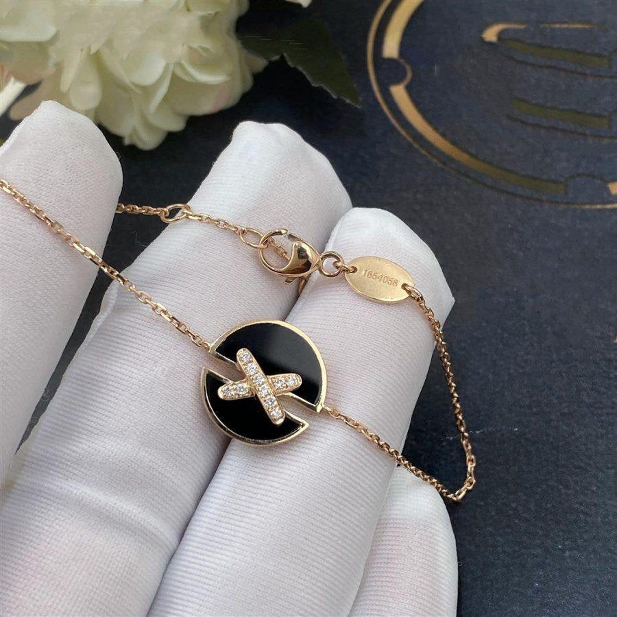 [⭐Novea]JEUX DE BRACELET ONYX PINK GOLD DIAMOND