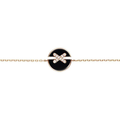 [⭐Novea]JEUX DE BRACELET ONYX PINK GOLD DIAMOND