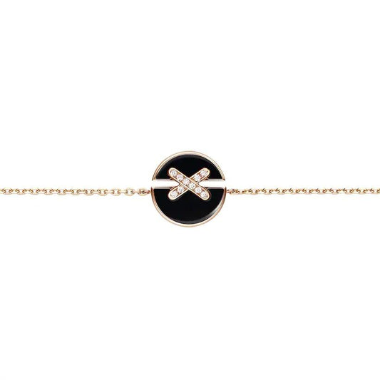 [⭐Novea]JEUX DE BRACELET ONYX PINK GOLD DIAMOND