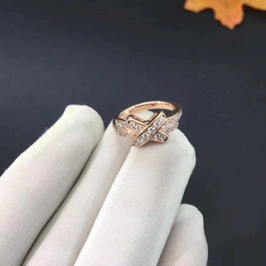 [⭐Novea]JEUX DE RING PINK GOLD DIAMOND