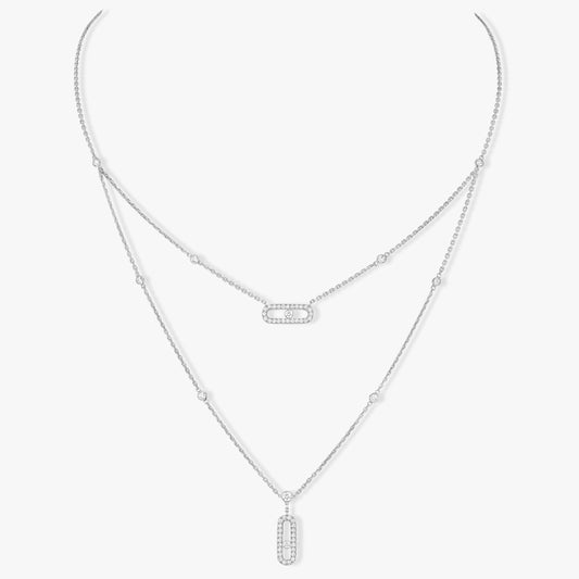 [⭐Novea]MOVE 2 ROW DIAMOND NECKLACE