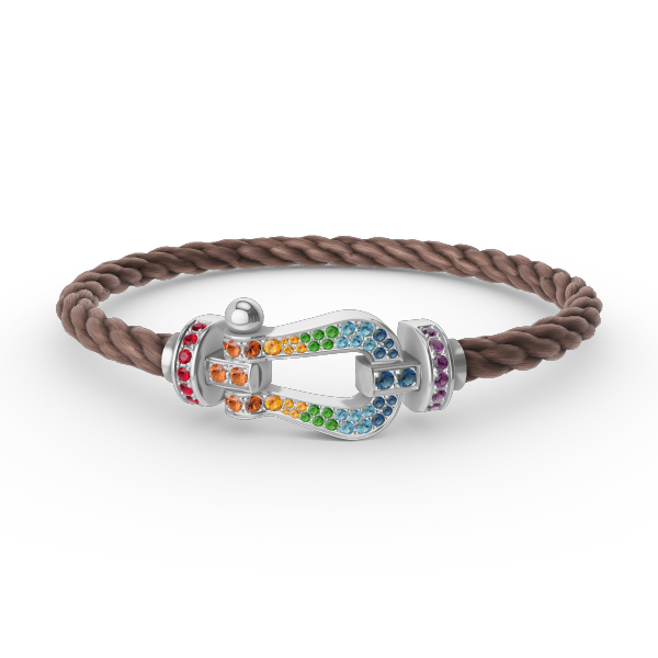 [⭐Novea]FORC LARGE HORSESHOE  COLORED DIAMOND BRACELET SILVER