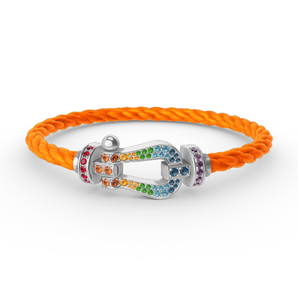 [⭐Novea]FORC LARGE HORSESHOE  COLORED DIAMOND BRACELET SILVER
