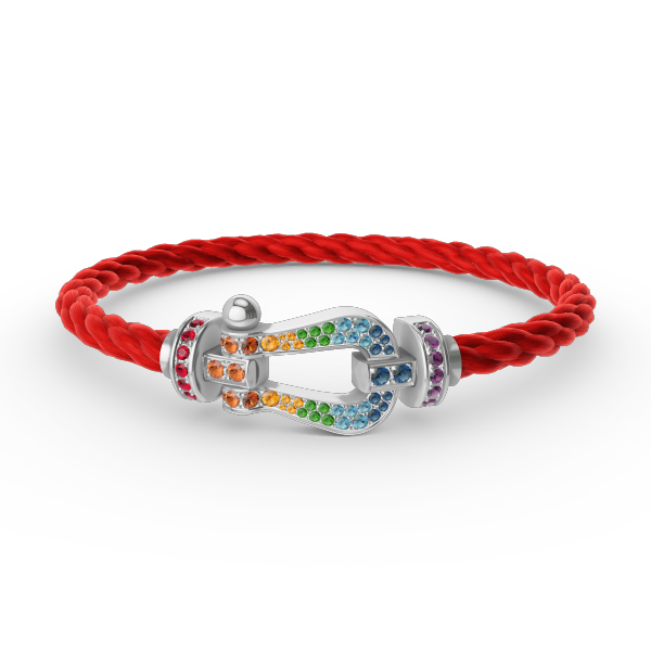 [⭐Novea]FORC LARGE HORSESHOE  COLORED DIAMOND BRACELET SILVER