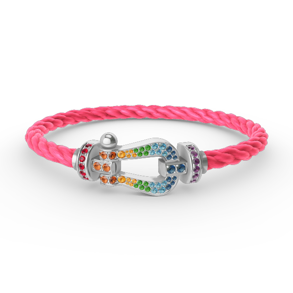 [⭐Novea]FORC LARGE HORSESHOE  COLORED DIAMOND BRACELET SILVER