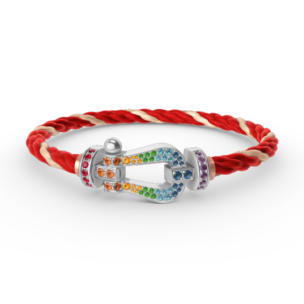 [⭐Novea]FORC LARGE HORSESHOE  COLORED DIAMOND BRACELET SILVER