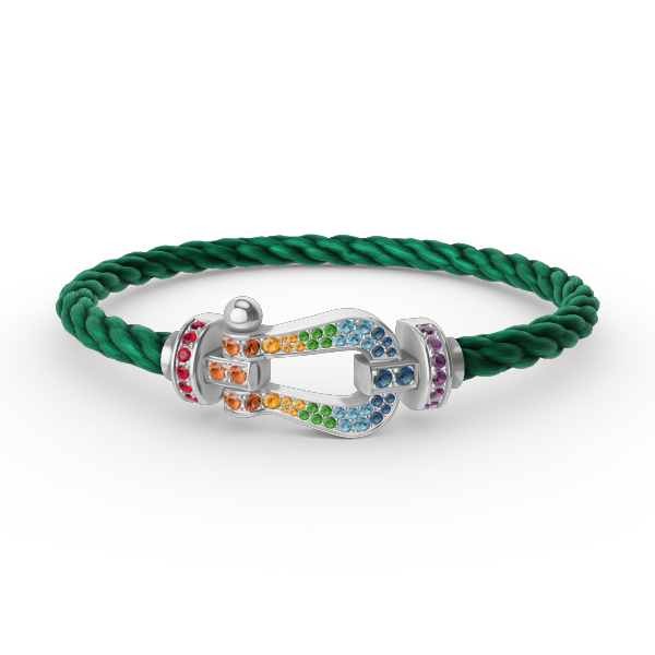 [⭐Novea]FORC LARGE HORSESHOE  COLORED DIAMOND BRACELET SILVER