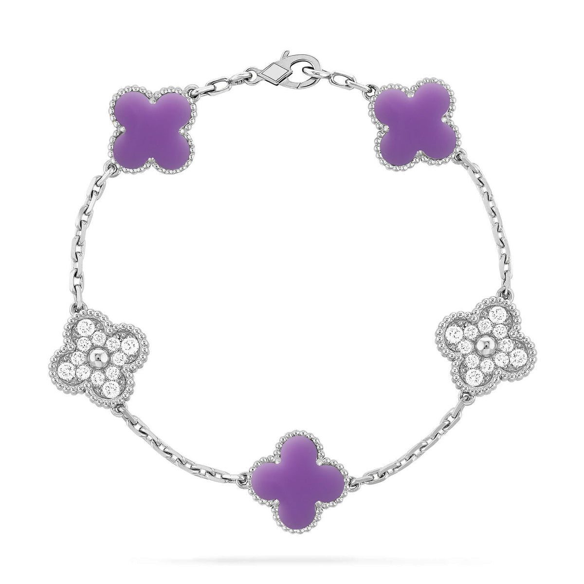 [⭐Novea]CLOVER 5 MOTIF LIGHT PURPLE BRACELET COLLECTION