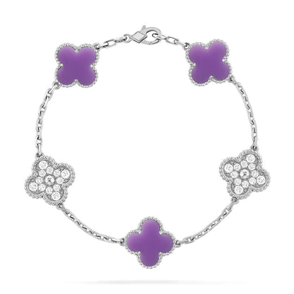 [⭐Novea]CLOVER 5 MOTIF LIGHT PURPLE BRACELET COLLECTION