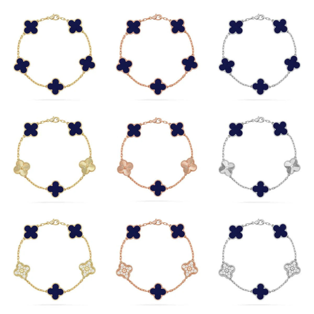 [⭐Novea]CLOVER 5 MOTIF LAPIS LAZULI BRACELET COLLECTION