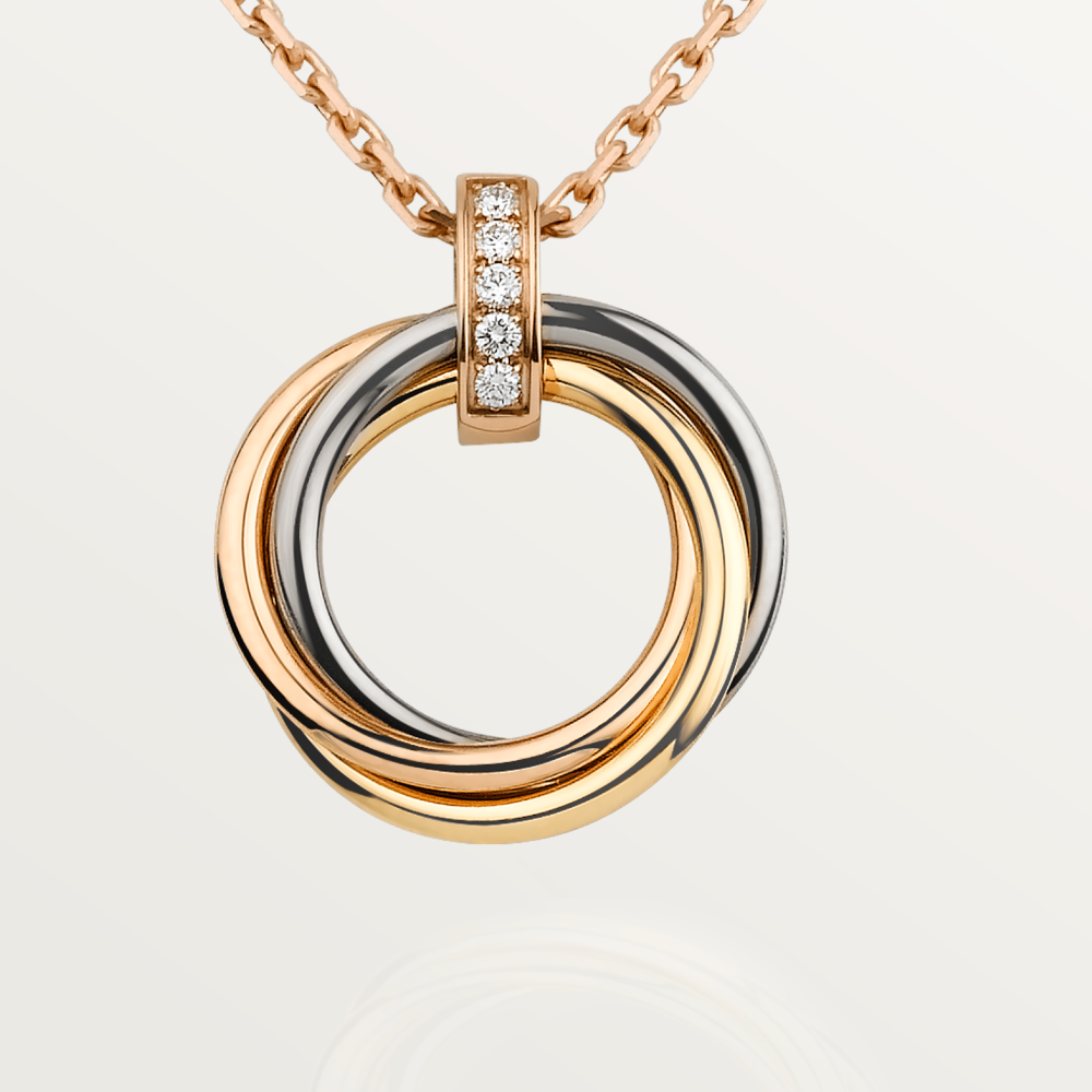 [⭐Novea]TRINITY NECKLACE GOLD  DIAMONDS