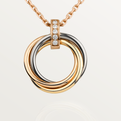 [⭐Novea]TRINITY NECKLACE GOLD  DIAMONDS