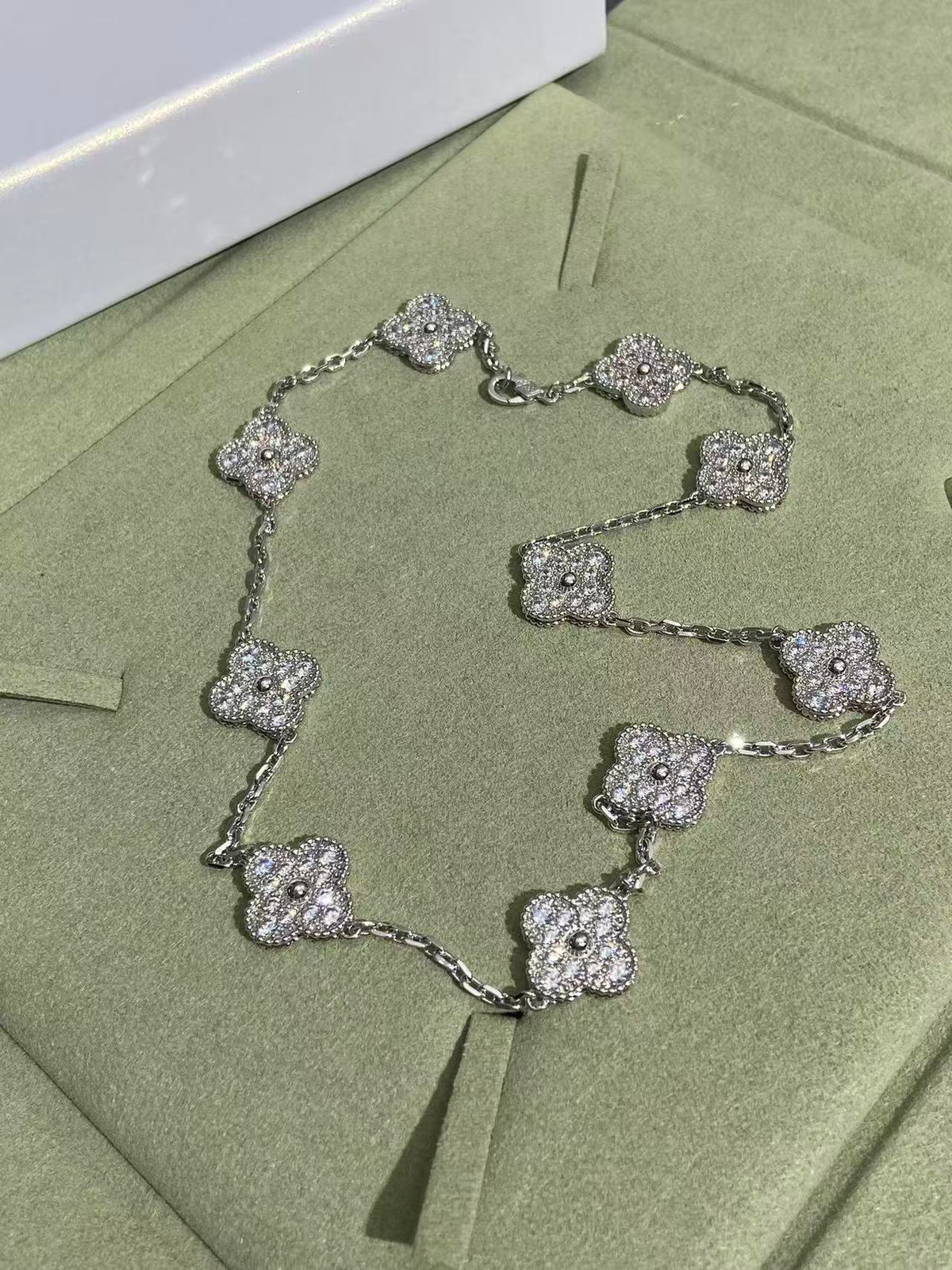 [⭐Novea]CLOVER 10 MOTIFS  FULL DIAMOND NECKLACE