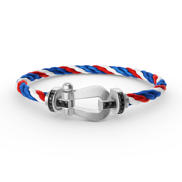 [⭐Novea]FORCE LARGE HORSESHOE BLACK DIAMOND BRACELET SILVER