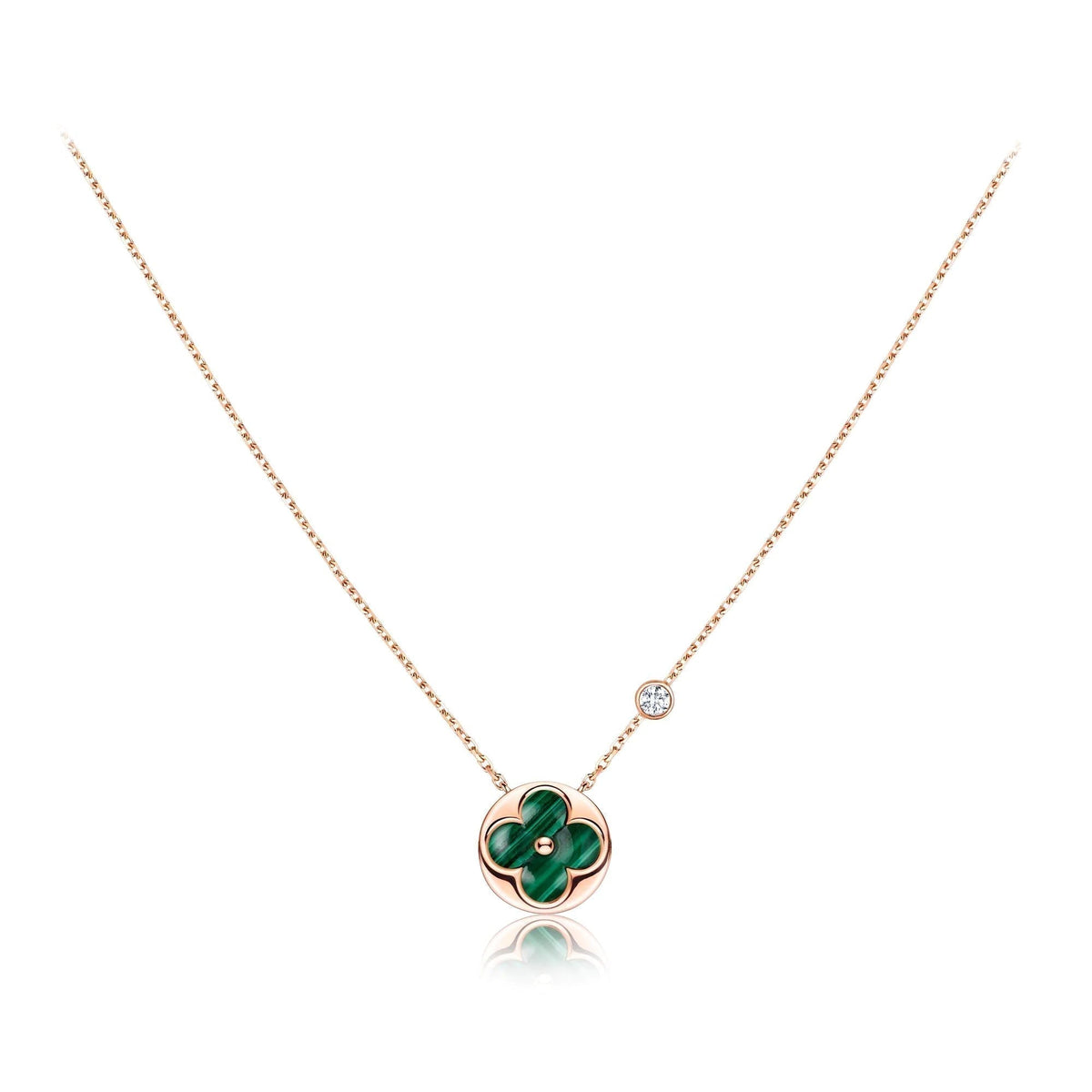 [⭐Novea]SUN PEDANT PINK GOLD 1 DIAMOND NECKLACE