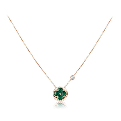 [⭐Novea]SUN PEDANT PINK GOLD 1 DIAMOND NECKLACE