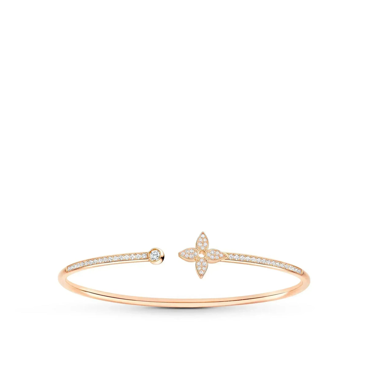 [⭐Novea]IDYLLE PINK GOLD OPEN BRACELET DIAMOND PAVED