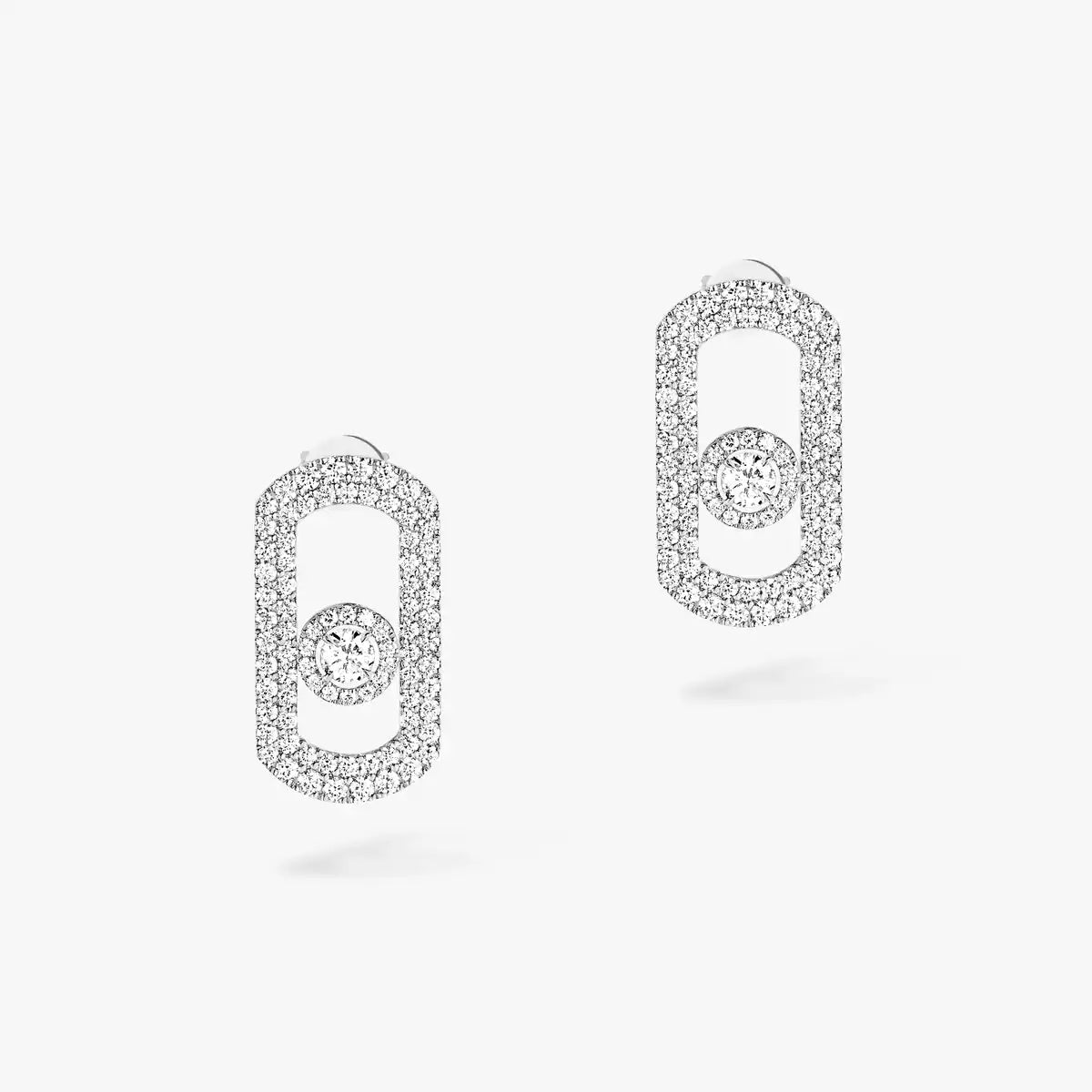 [⭐Novea]So Move Pave_-Set Diamond Earrings in Silver
