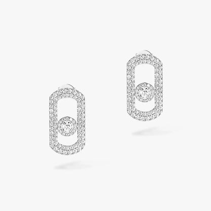 [⭐Novea]So Move Pave_-Set Diamond Earrings in Silver