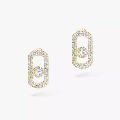 [⭐Novea]So Move Pave_-Set Diamond Earrings in Silver