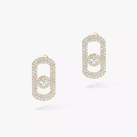 [⭐Novea]So Move Pave_-Set Diamond Earrings in Silver