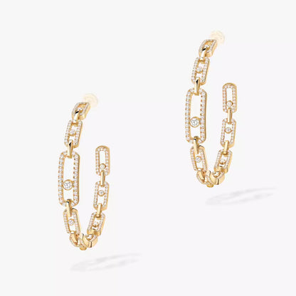 [[⭐Novea]Move Link Diamond Hoop Earrings
