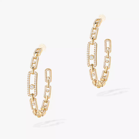 [[⭐Novea]Move Link Diamond Hoop Earrings