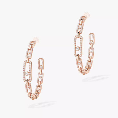 [[⭐Novea]Move Link Diamond Hoop Earrings