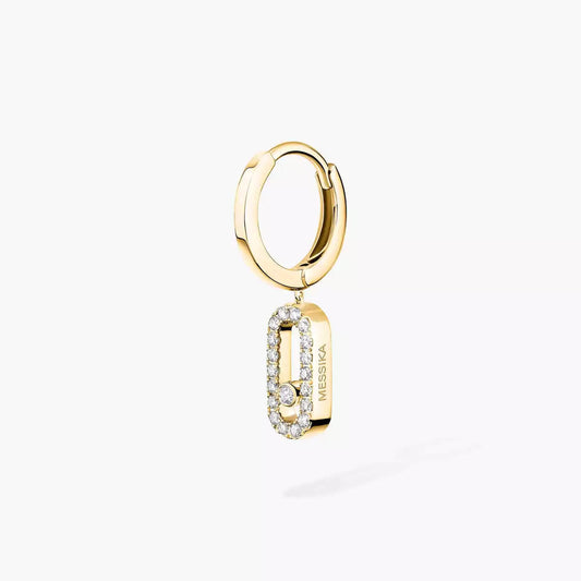 [⭐Novea]Move Uno Single Diamond Hoop Earring