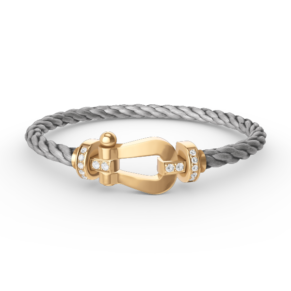 [⭐Novea]FORCE LARGE HORSESHOE HALF DIAMOND BRACELET GOLD