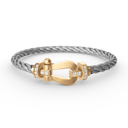 [⭐Novea]FORCE LARGE HORSESHOE HALF DIAMOND BRACELET GOLD