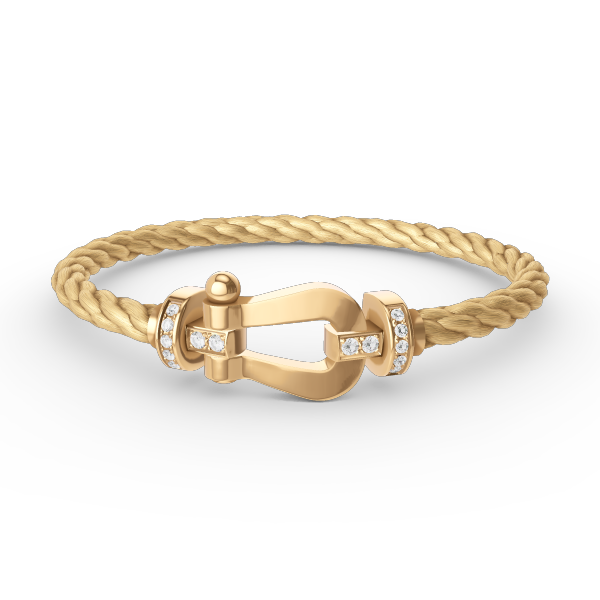 [⭐Novea]FORCE LARGE HORSESHOE HALF DIAMOND BRACELET GOLD