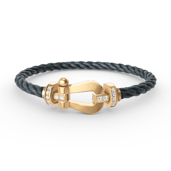 [⭐Novea]FORCE LARGE HORSESHOE HALF DIAMOND BRACELET GOLD