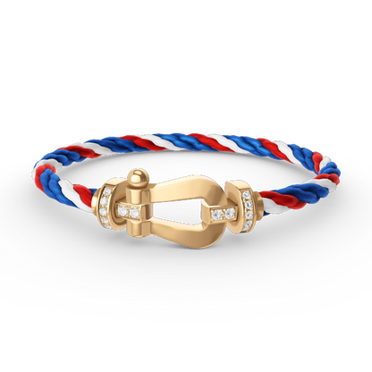 [⭐Novea]FORCE LARGE HORSESHOE HALF DIAMOND BRACELET GOLD