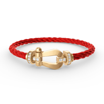 [⭐Novea]FORCE LARGE HORSESHOE HALF DIAMOND BRACELET GOLD